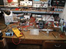 Meßaufbau für Messung der Ausgangsleistung einer 7MHz-PA mit MOSFET IRF510